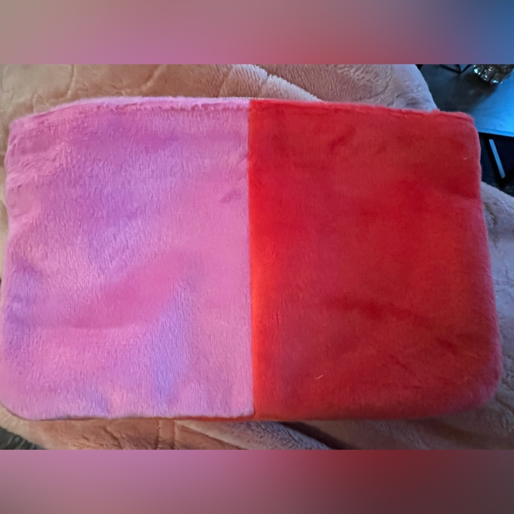 Ipsy zip up cosmetics bag pink/red/orange
